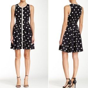 Betsy Johnson Black and White Sleeveless Polka Dot Dress